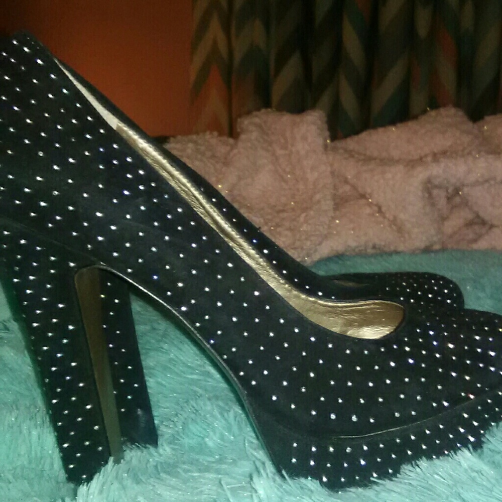B C B Generation 5 inch Studded Velour Heels